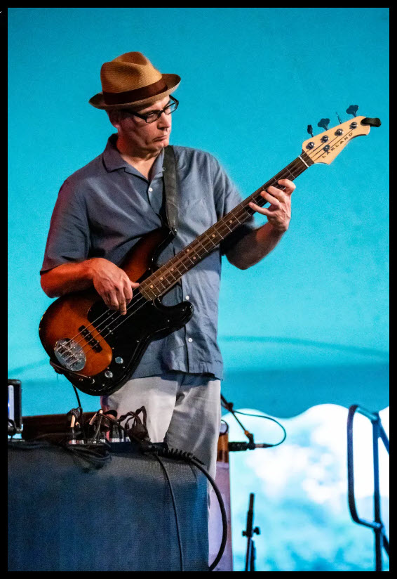 Bassist Jeff Harrington performs with The Blues Disciples at the 2022 Waukesha Rotary BluesFest in Naga-Waukee Park on Saturday, August 13. The annual two-day music and art festival features live music, food and beverages, artist displays and more. Scott Ash / Now News Group